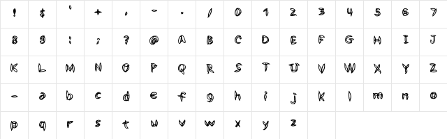 Home_craft Regular  glyph index