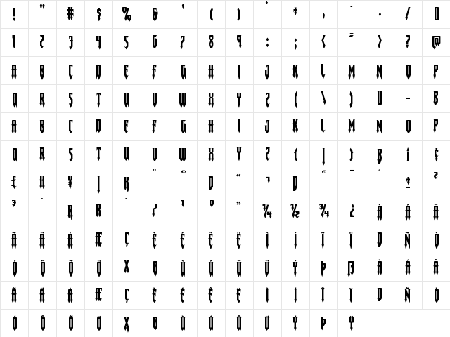 Gotharctica Expanded Expanded  glyph index