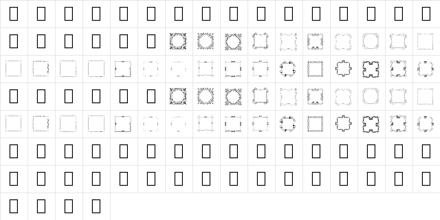 Square Frames Demo  glyph index