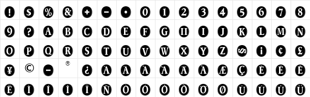 TF Habitat Bold  glyph index