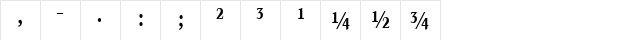Concorde Nova Bold  glyph index