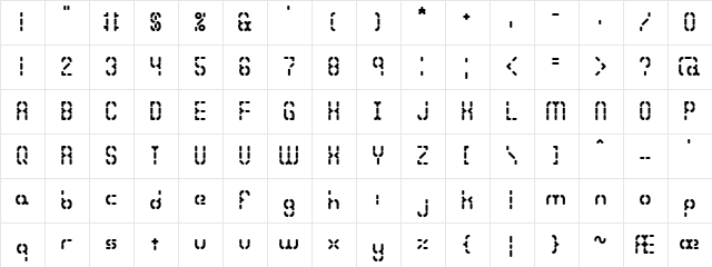 Bleak Segments (BRK) Regular  glyph index