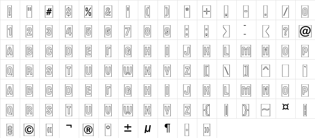 a_AlternaTitulCmOtl Regular  glyph index