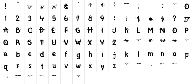 Desert Regular  glyph index