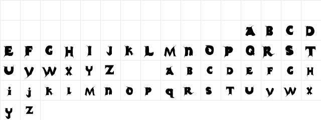 Casper Regular  glyph index