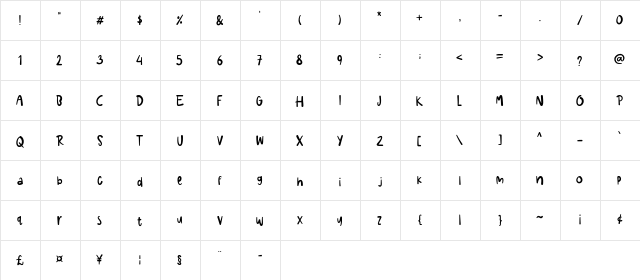 Sing Buneng Bae Demo Regular  glyph index