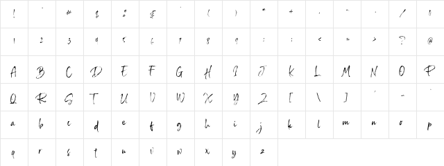 SailRoyals Regular  glyph index