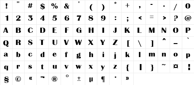 a_AlbionicExp Bold  glyph index