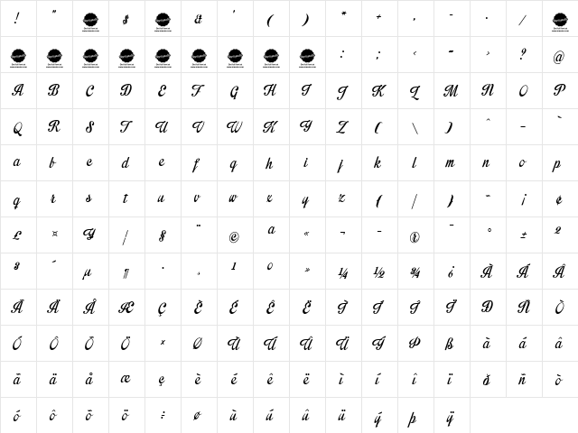 Impregnable Personal Use Only Regular  glyph index