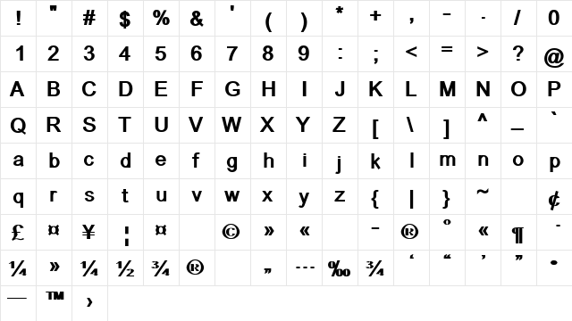 VangVieng Unicode Bold  glyph index