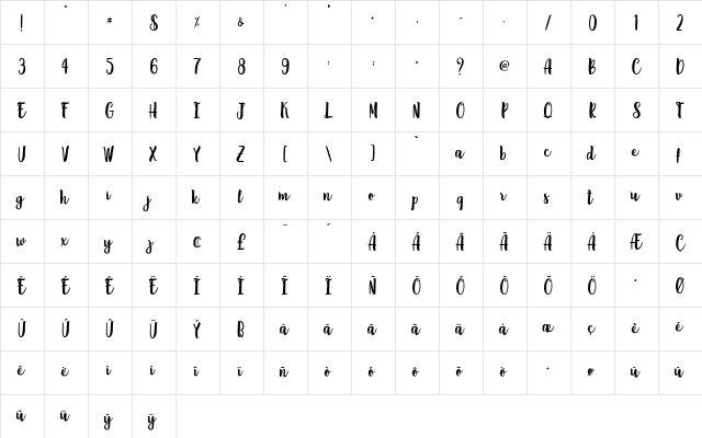 Lemon Brush - Personal Use Regular  glyph index
