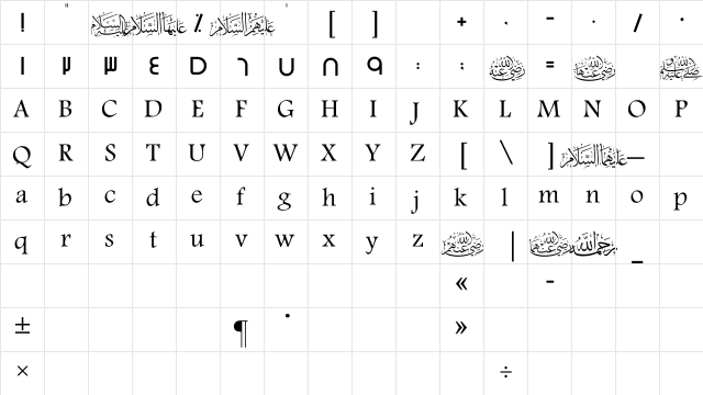 SC_DUBAI REGULAR  glyph index