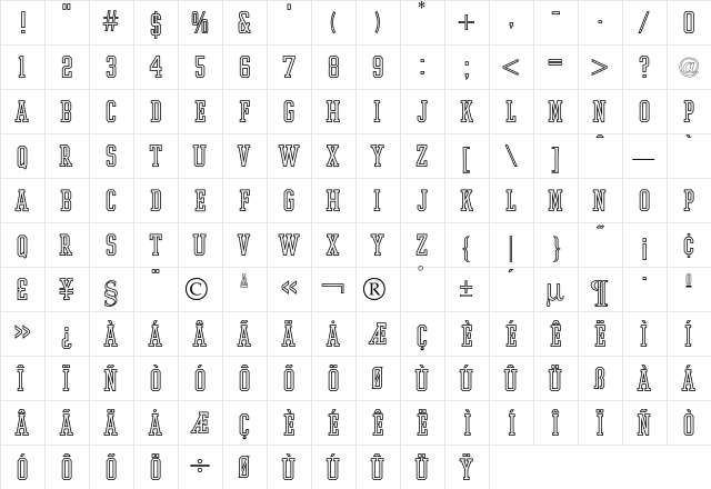 Ivy LeagueOpen  glyph index