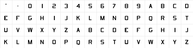 USN_Stencil Regular  glyph index