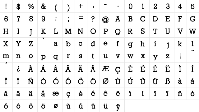 I Am a Rock Regular  glyph index