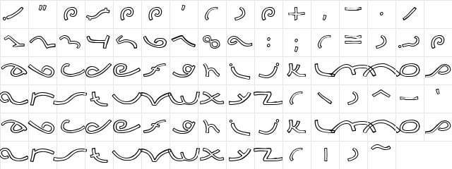 My Life Regular  glyph index