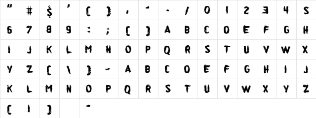 Idiot Stax Regular  glyph index
