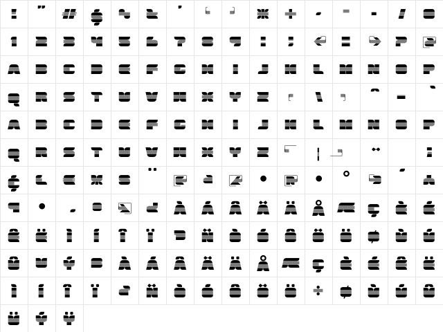 Gemini XRegular Regular  glyph index