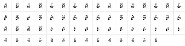 pf_printer Regular  glyph index