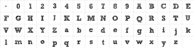 Sketch Block Bold  glyph index