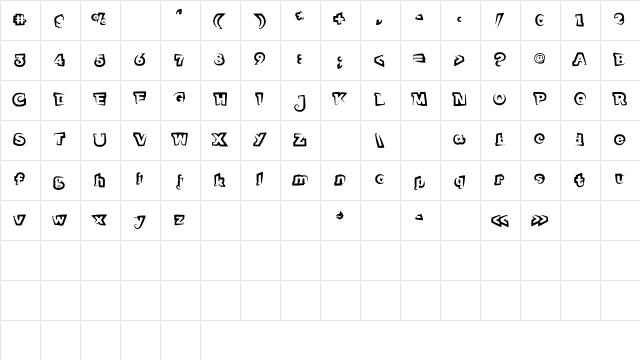 FunnyTeca Medium  glyph index