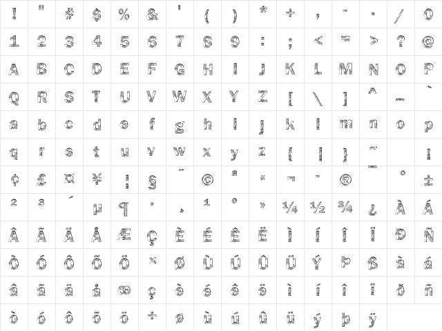 DTCFranklinGotM24 Regular  glyph index