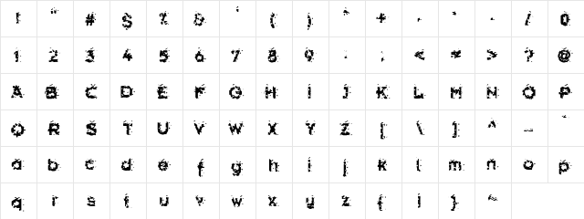 Hammeroid Regular  glyph index