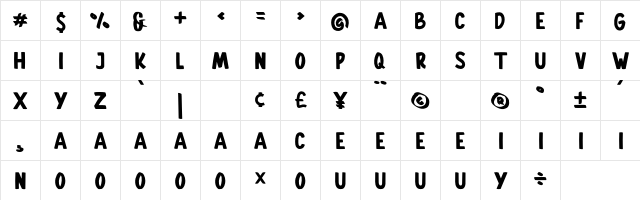 Gallicide-Demo Regular  glyph index