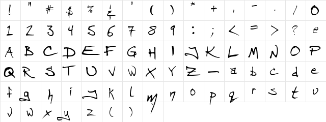 Angryblue  Controlled Regular  glyph index