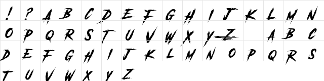 Another Danger Slanted - Demo Regular  glyph index