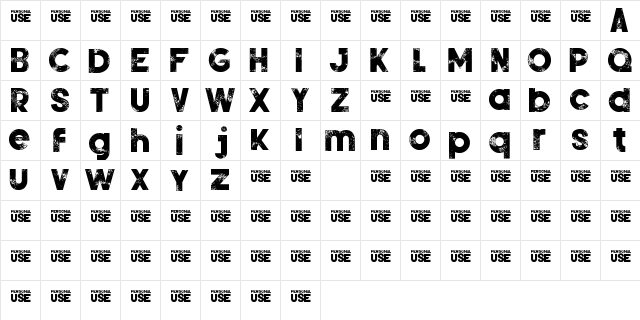 Silver Forte Grunge Grunge  glyph index