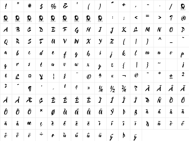 Cienfuegos FFP  glyph index