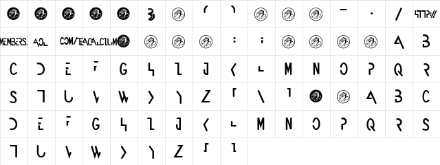 Futureman beta  glyph index