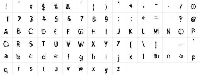 Purana Regular  glyph index