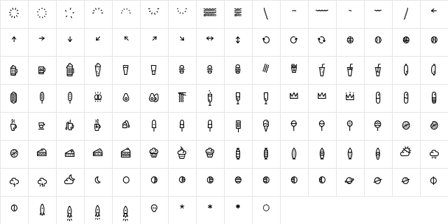 Escalope Soft Icons  glyph index