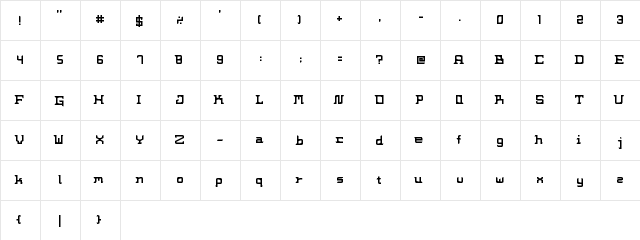 hosker Regular  glyph index