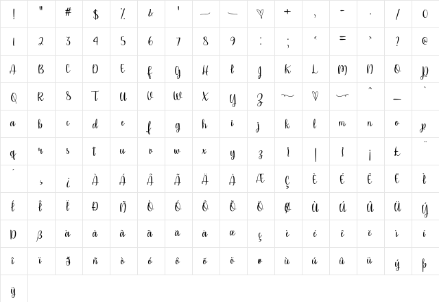 Please Dont Take My Man Regular  glyph index