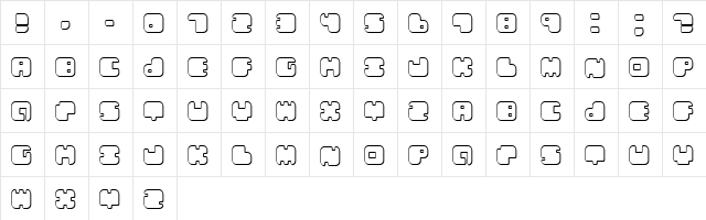 Leben Shadow Regular  glyph index