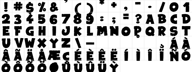 Snake in the Boot Regular  glyph index
