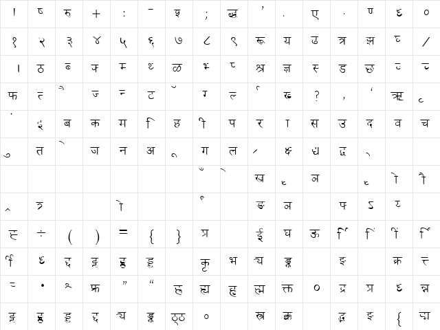 DevLys 030 Normal  glyph index