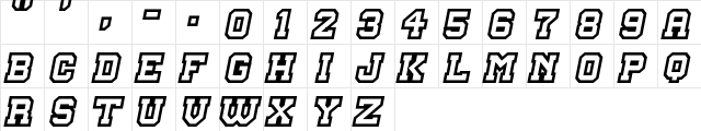 Master Droid Regular  glyph index
