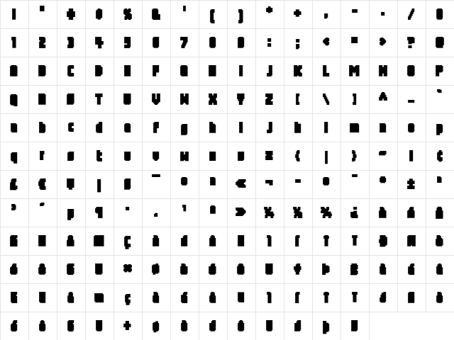 ScreenLogger Medium  glyph index