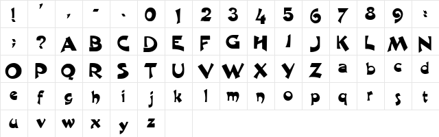 Ohio Regular  glyph index
