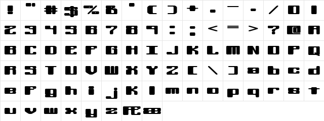 Off Kilter L BRK Regular  glyph index