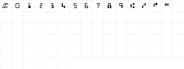 MICRSSK Regular  glyph index