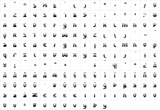 SF Retroesque FX Regular  glyph index