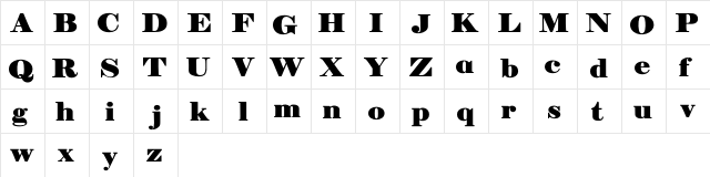 Manuell Regular  glyph index
