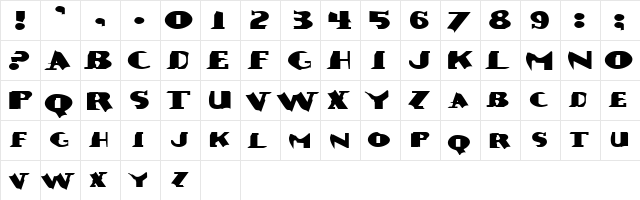 ErosionExtended Regular  glyph index