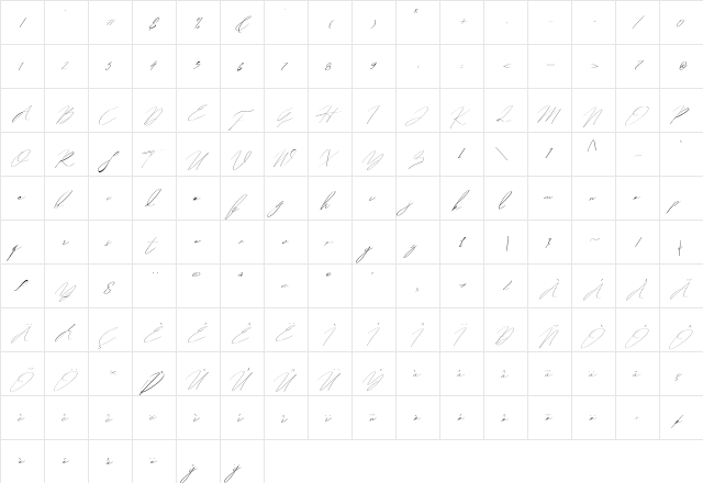 Hegomoni Signature Regular  glyph index