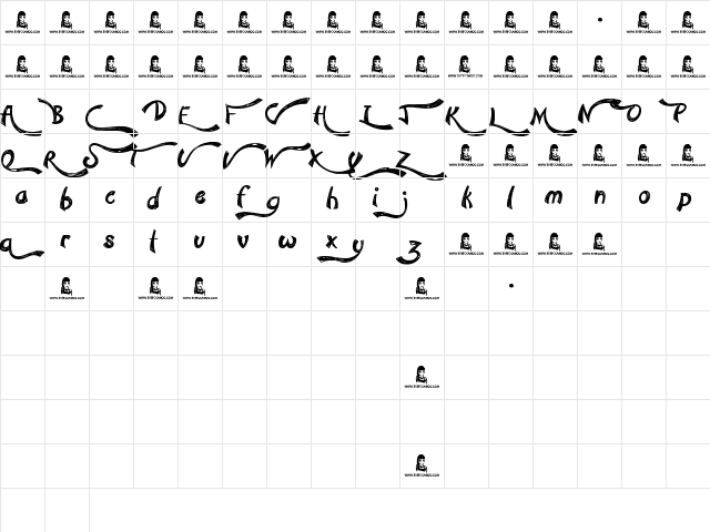 Confetti Stream Regular  glyph index